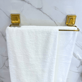 Toalheiro Duplo com Ventosa Dourado 45cm - Ela Decora